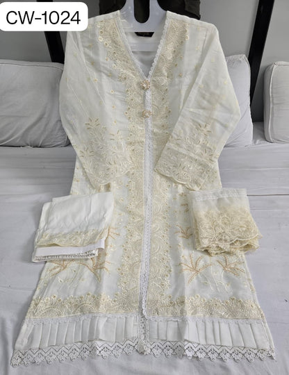 Cw 1024 Mushk Organza Pakistani Readymade Suits Wholesale Rate