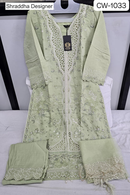 Cw 1033 Shraddha Designer Roman Silk Pakistani Readymade Suits Exporter Ahmedabad