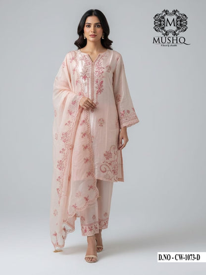 Cw 1073 Mushk Roman Silk Pakistani Readymade Suits Wholesaler