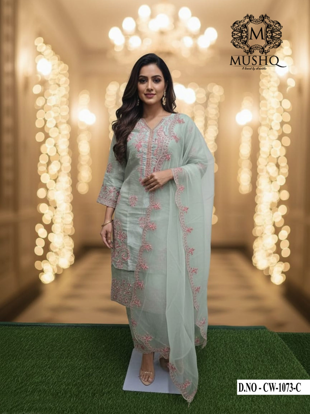 Cw 1073 Mushk Roman Silk Pakistani Readymade Suits Wholesaler