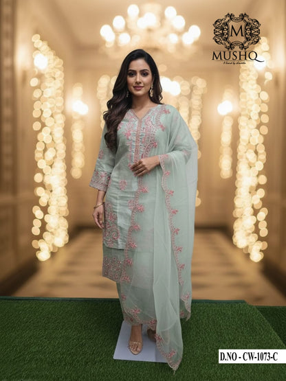 Cw 1073 Mushk Roman Silk Pakistani Readymade Suits Wholesaler