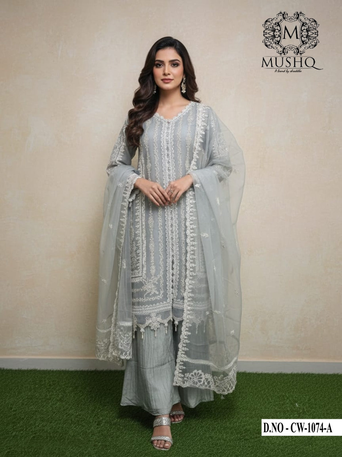 Cw 1074 Mushq Chiffon Pakistani Readymade Suits Supplier Ahmedabad