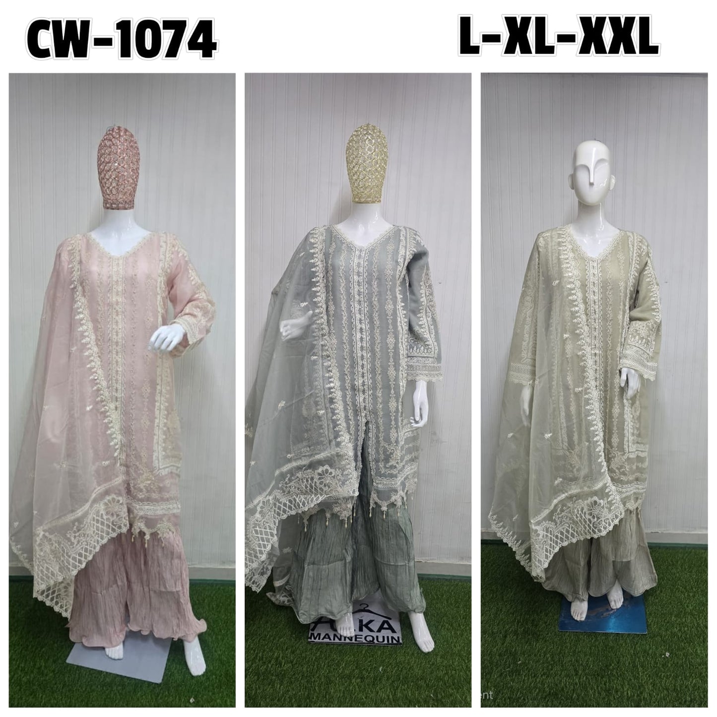 Cw 1074 Mushq Chiffon Pakistani Readymade Suits Supplier Ahmedabad