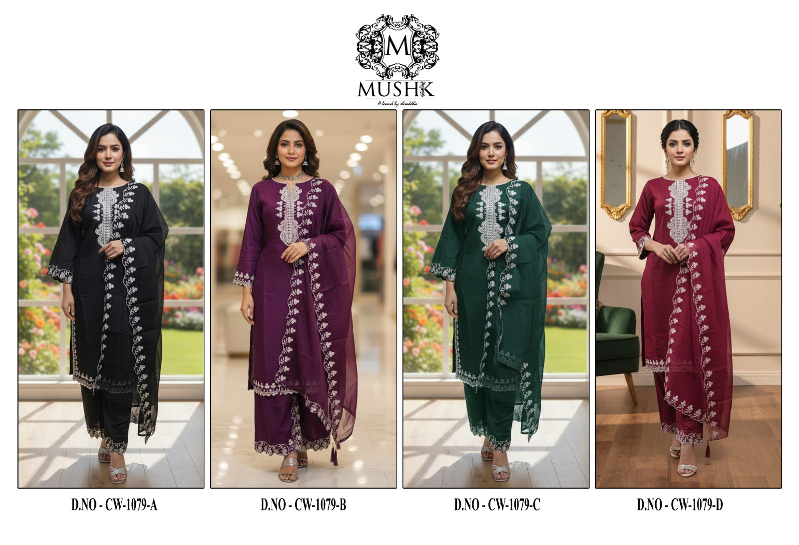 Cw 1079 Mushk Roman Silk Pakistani Readymade Suits Wholesale Price