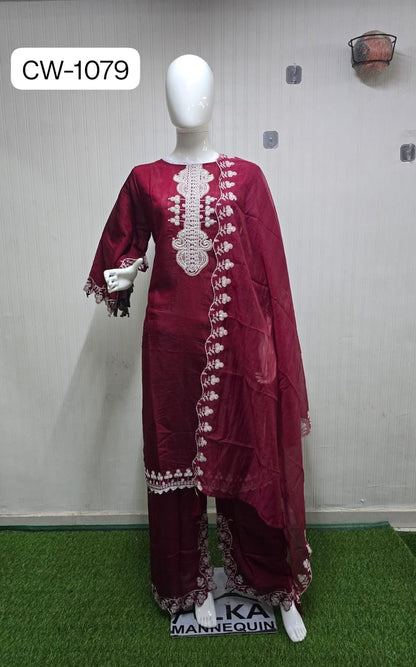 Cw 1079 Mushk Roman Silk Pakistani Readymade Suits Wholesale Price