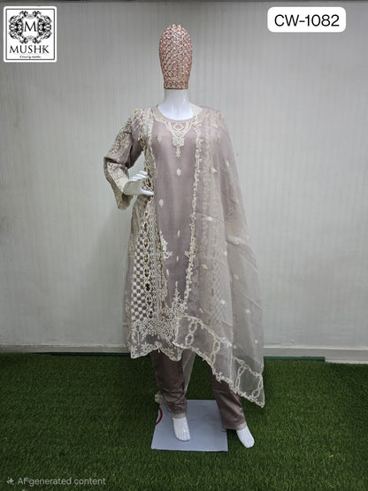 Cw 1082 Mushk Chiffon Pakistani Readymade Suits Manufacturer