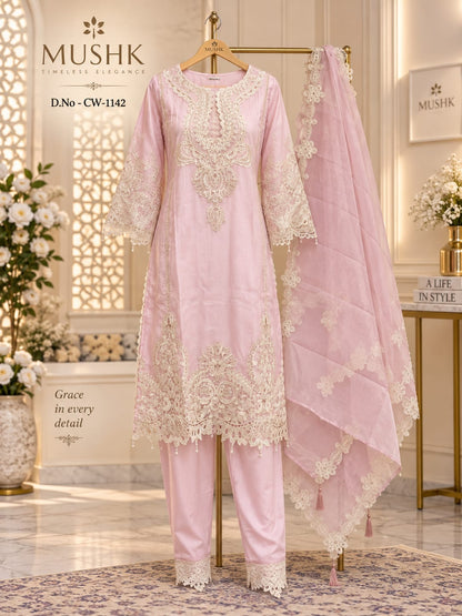 Cw 1142 Mushk Viscose Pakistani Readymade Suits Exporter Gujarat