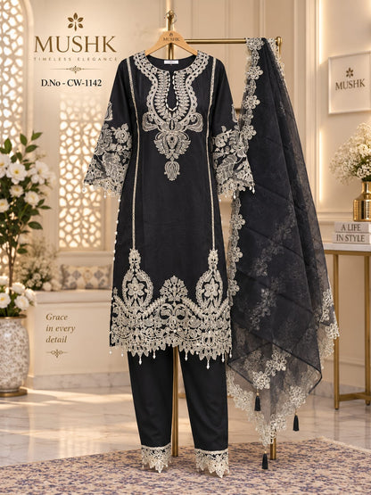 Cw 1142 Mushk Viscose Pakistani Readymade Suits Exporter Gujarat