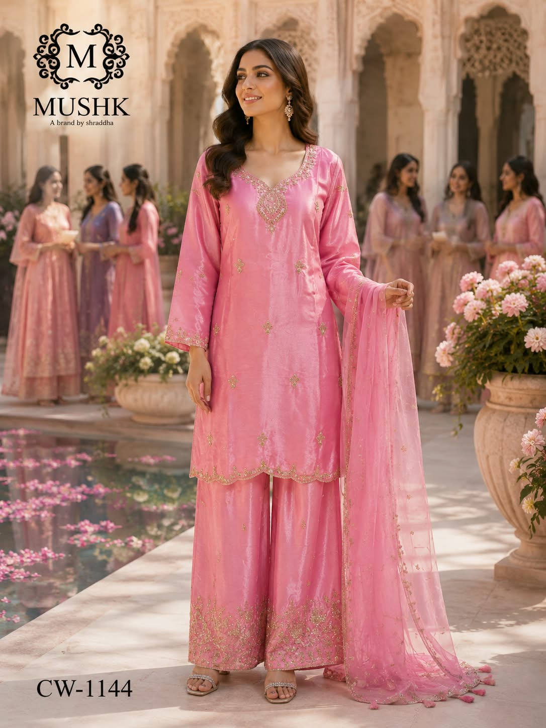 Cw 1144 Mushk Roman Silk Pakistani Readymade Suits Wholesale Price