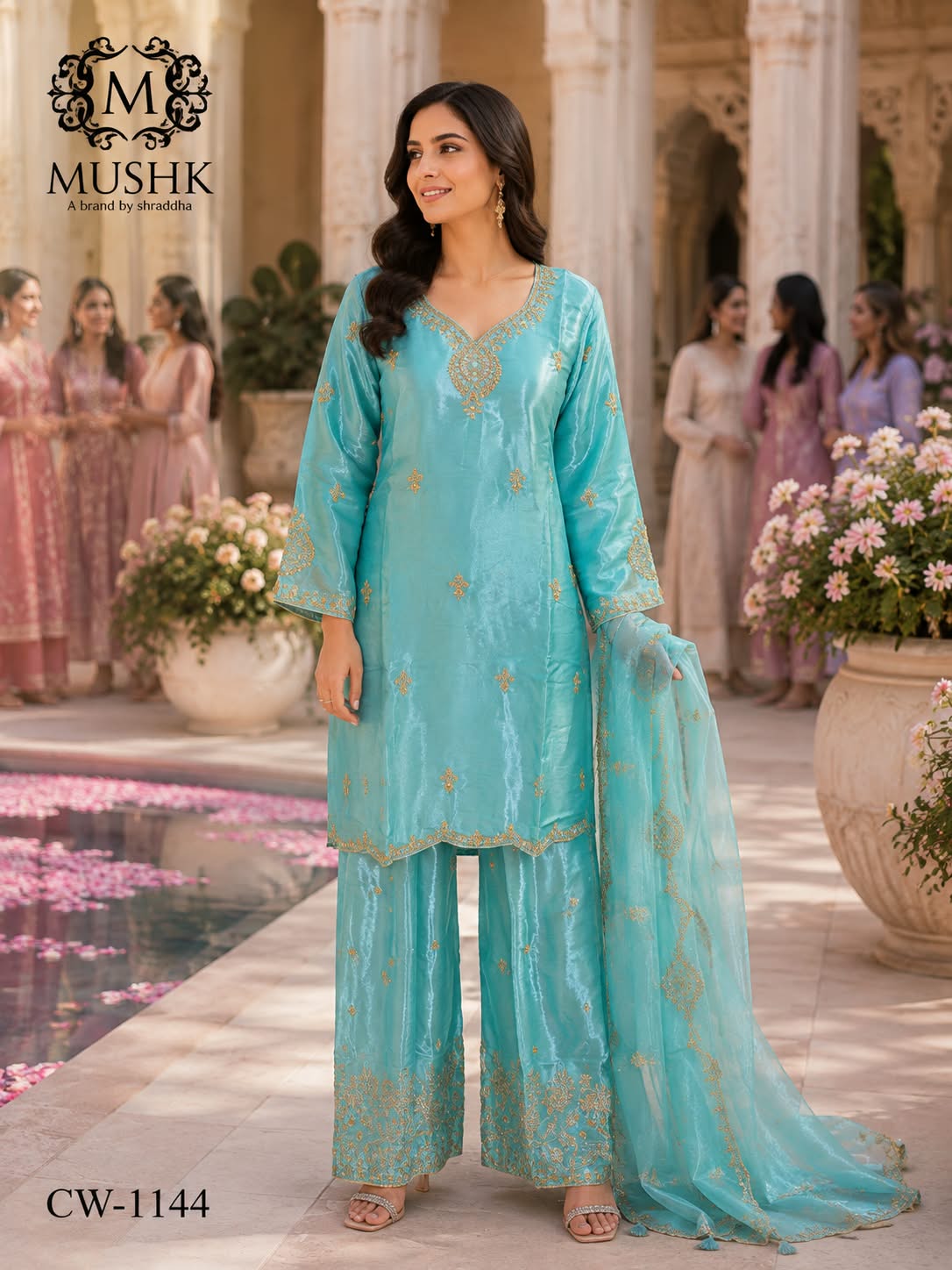 Cw 1144 Mushk Roman Silk Pakistani Readymade Suits Wholesale Price