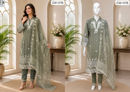 Cw 1176 Mushk Viscose Pakistani Readymade Suits Supplier India