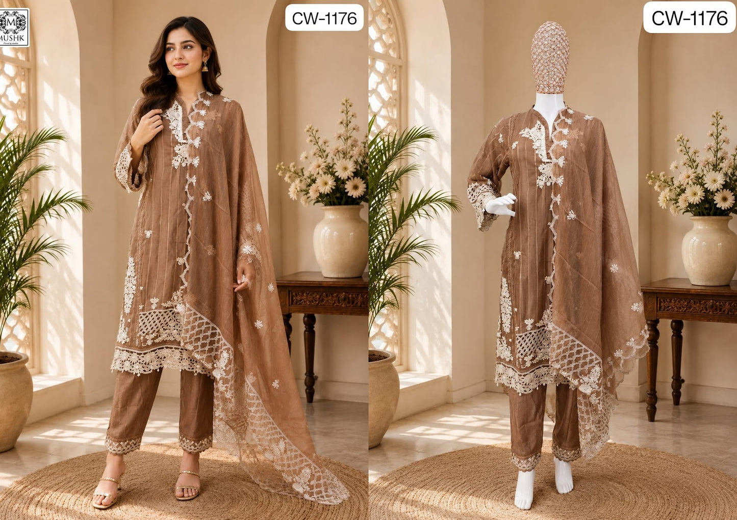 Cw 1176 Mushk Viscose Pakistani Readymade Suits Supplier India