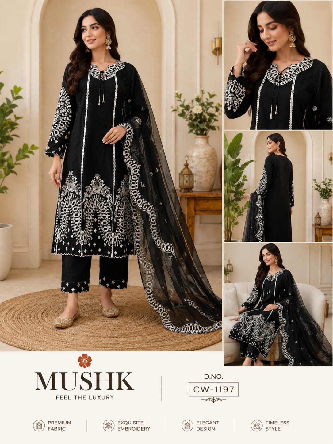 Cw 1197 Shraddha Mushk Slub Pakistani Readymade Suits Supplier India