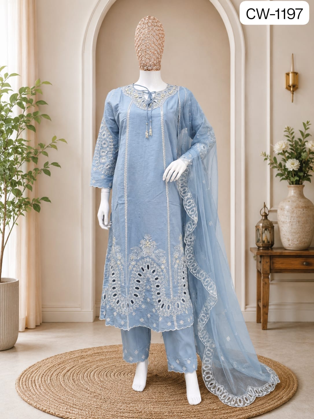 Cw 1197 Shraddha Mushk Slub Pakistani Readymade Suits Supplier India