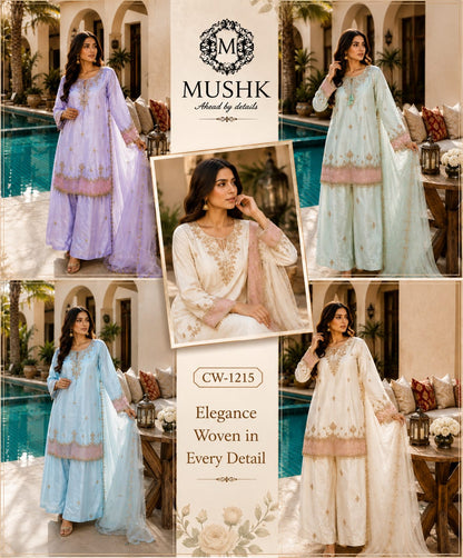 Cw 1215 Mushk Roman Silk Pakistani Readymade Suits Manufacturer India