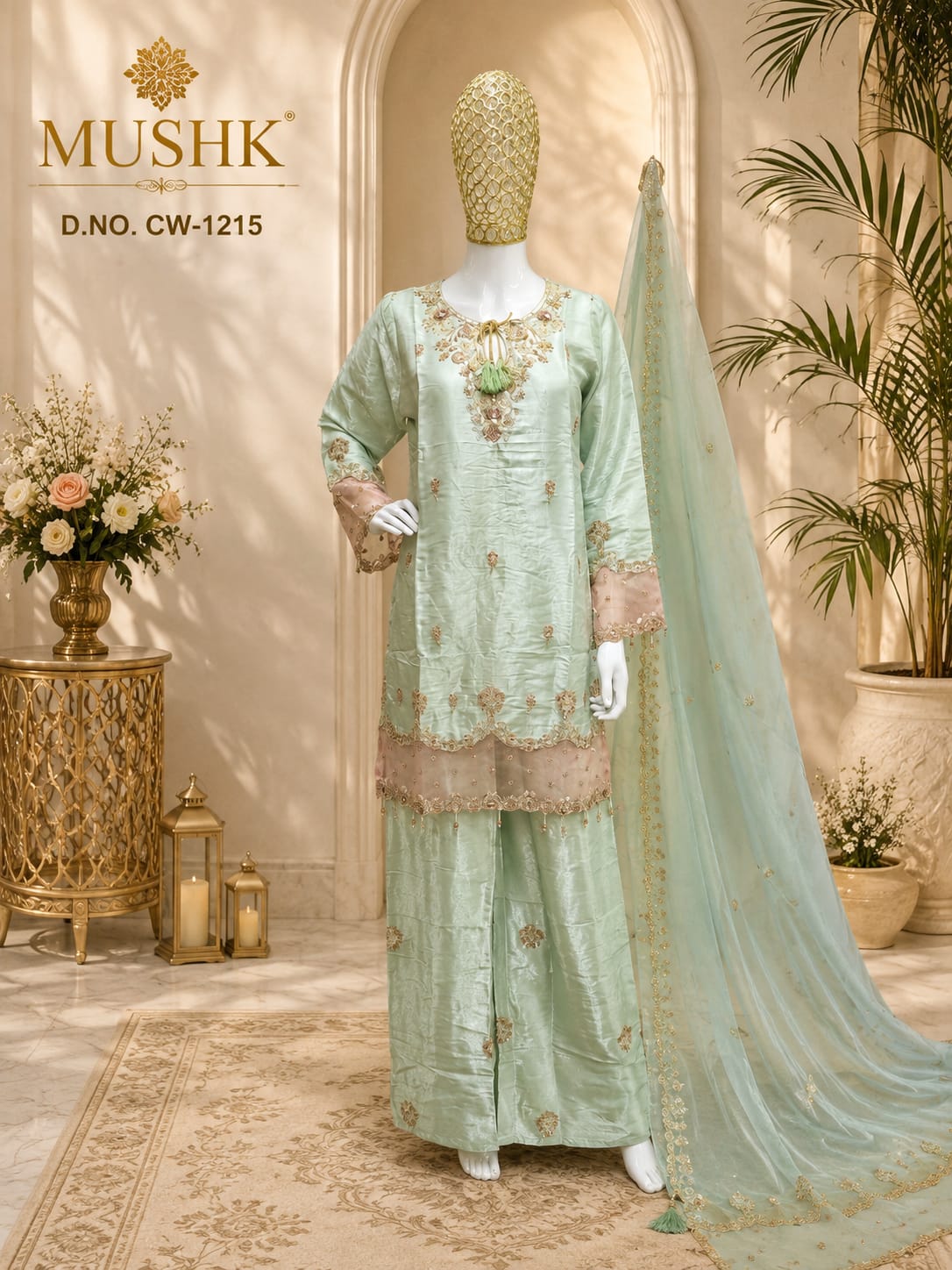 Cw 1215 Mushk Roman Silk Pakistani Readymade Suits Manufacturer India