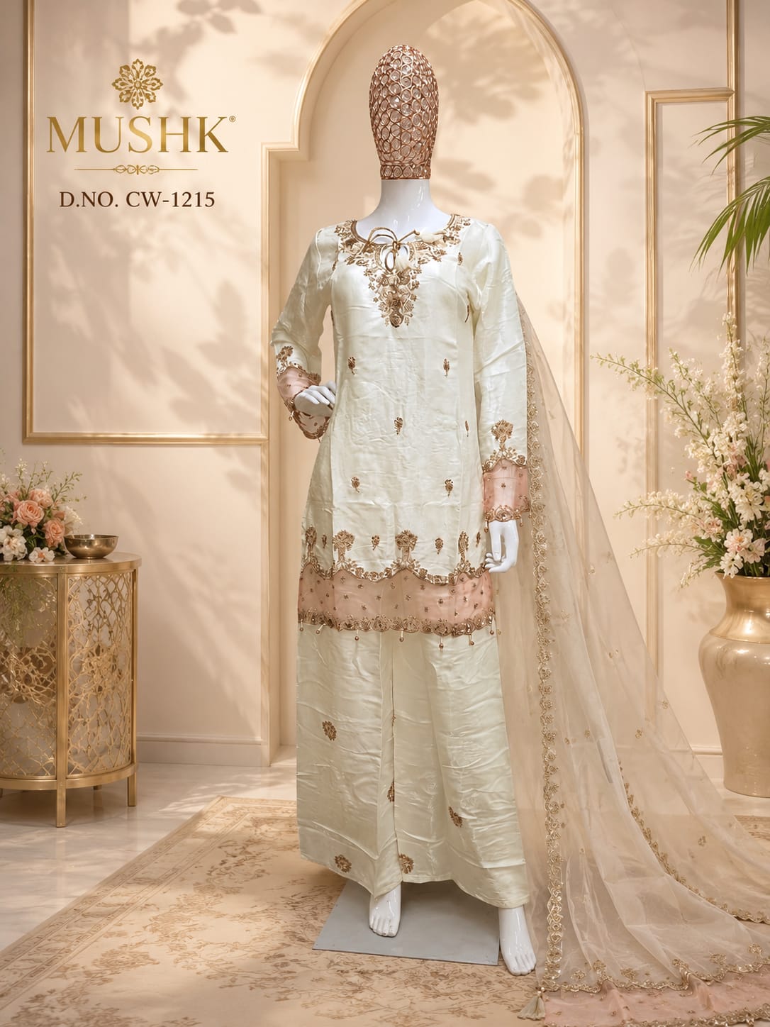Cw 1215 Mushk Roman Silk Pakistani Readymade Suits Manufacturer India