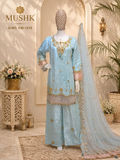 Cw 1215 Mushk Roman Silk Pakistani Readymade Suits Manufacturer India