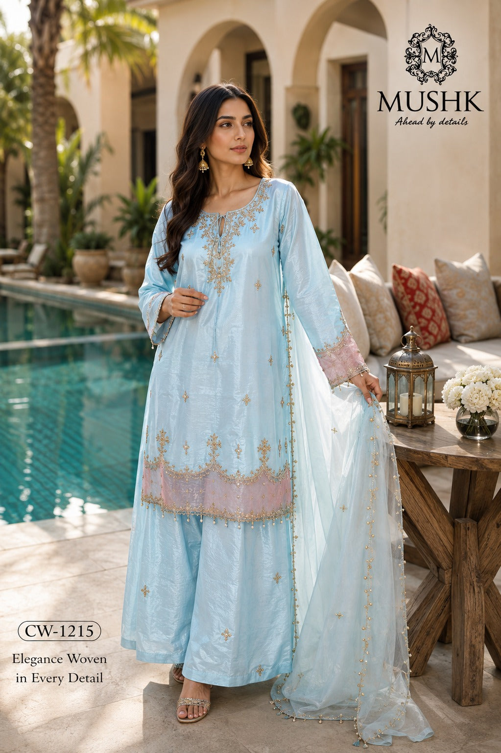 Cw 1215 Mushk Roman Silk Pakistani Readymade Suits Manufacturer India