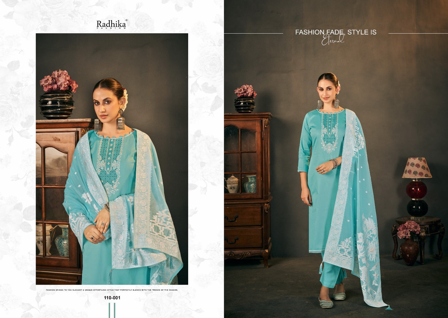 Cycle Vol 4 Radhika Fashion Zam Cotton Pant Style Suits Supplier India