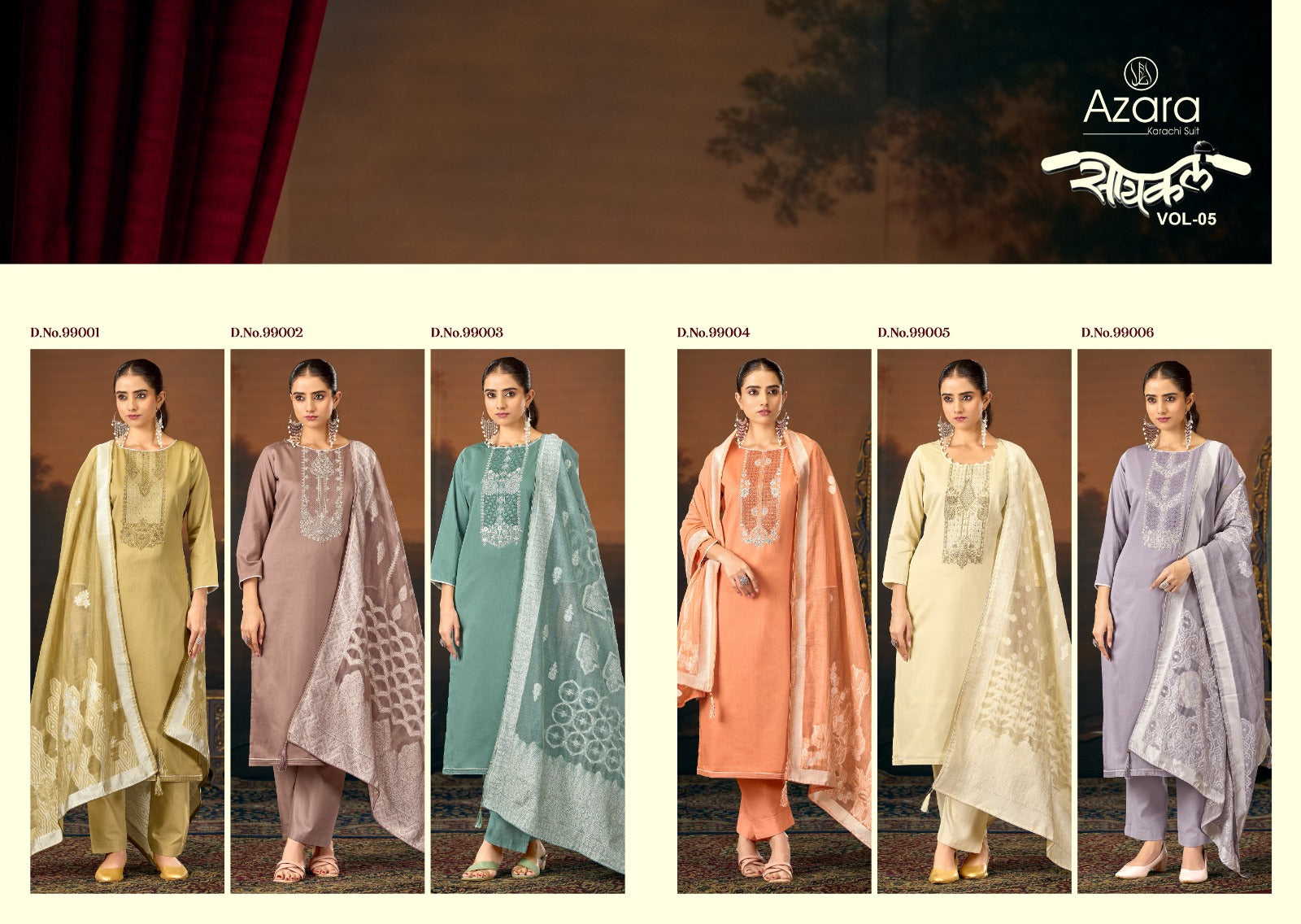 Cycle Vol 5 Radhika Fashion Azara Zam Cotton Karachi Salwar Suits Supplier India