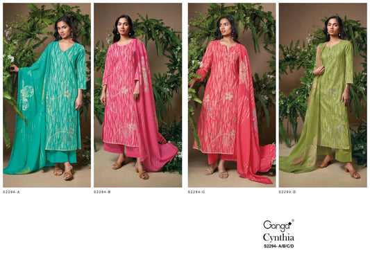 Cynthia 2294 Ganga Cotton Plazzo Style Suits