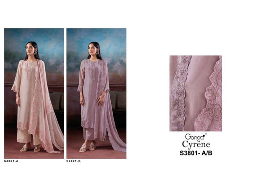 Cyrene 3801 Ganga Premium Bemberg Plazzo Style Suits Wholesaler