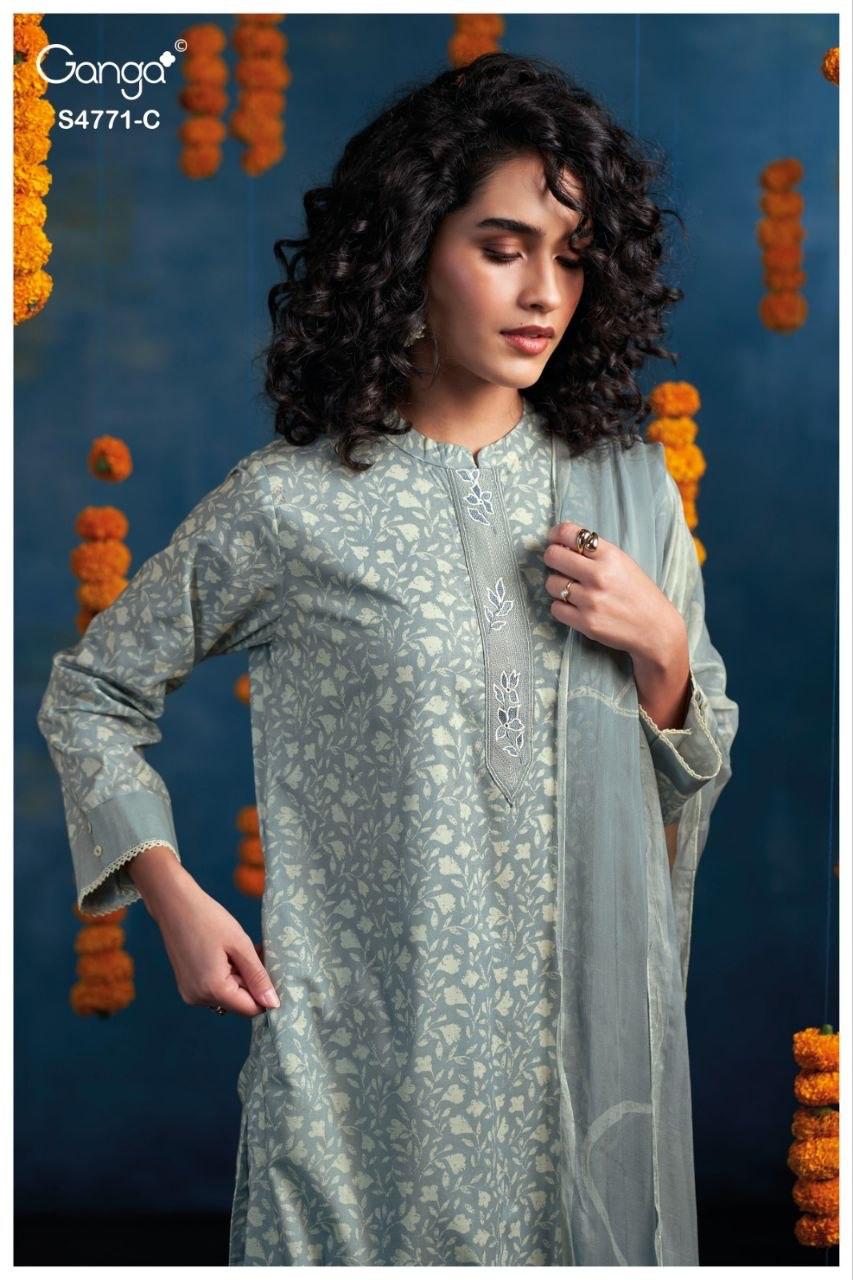 Czarina 4771 Ganga Cotton Plazzo Style Suits Supplier India