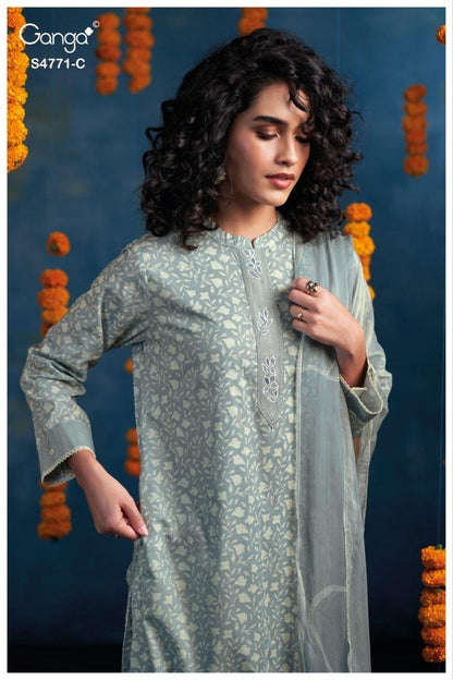 Czarina 4771 Ganga Cotton Plazzo Style Suits Supplier India