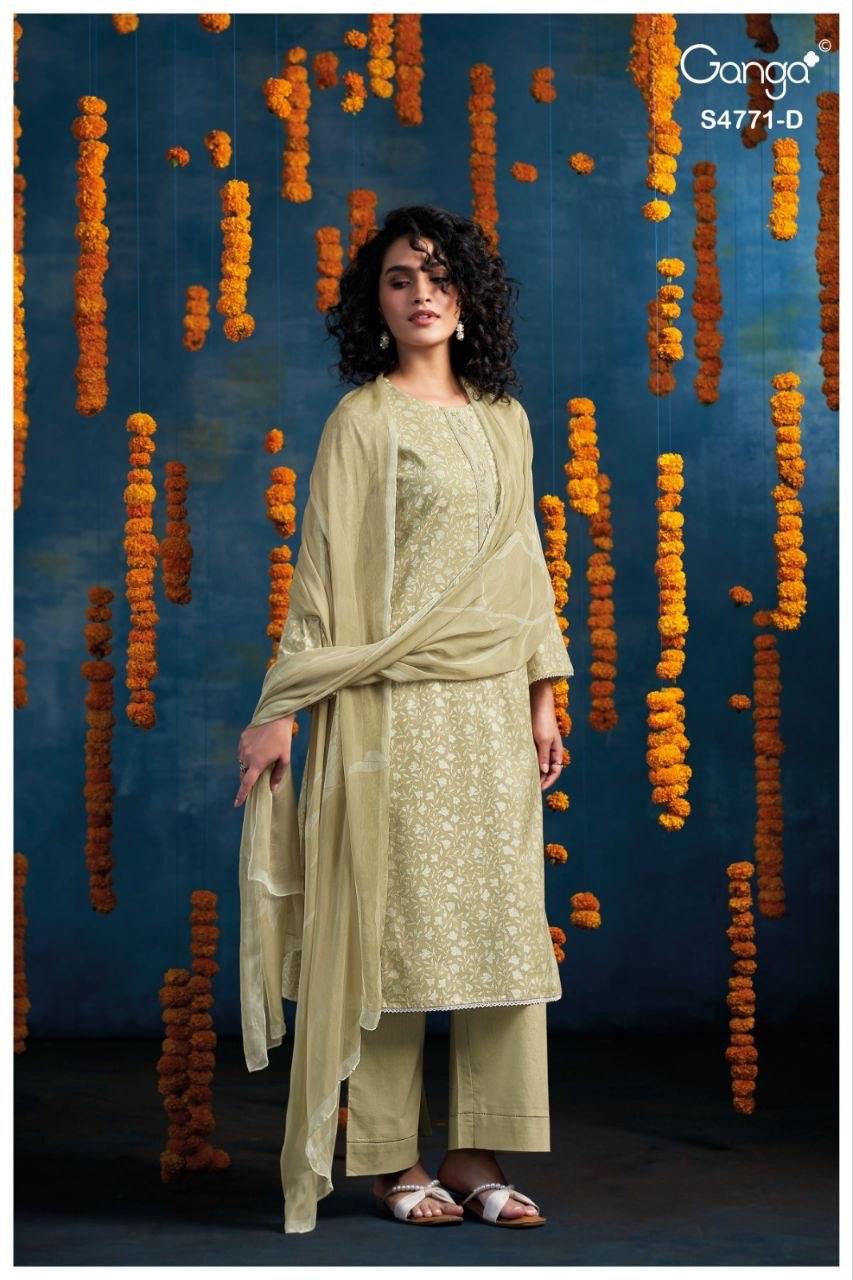 Czarina 4771 Ganga Cotton Plazzo Style Suits Supplier India