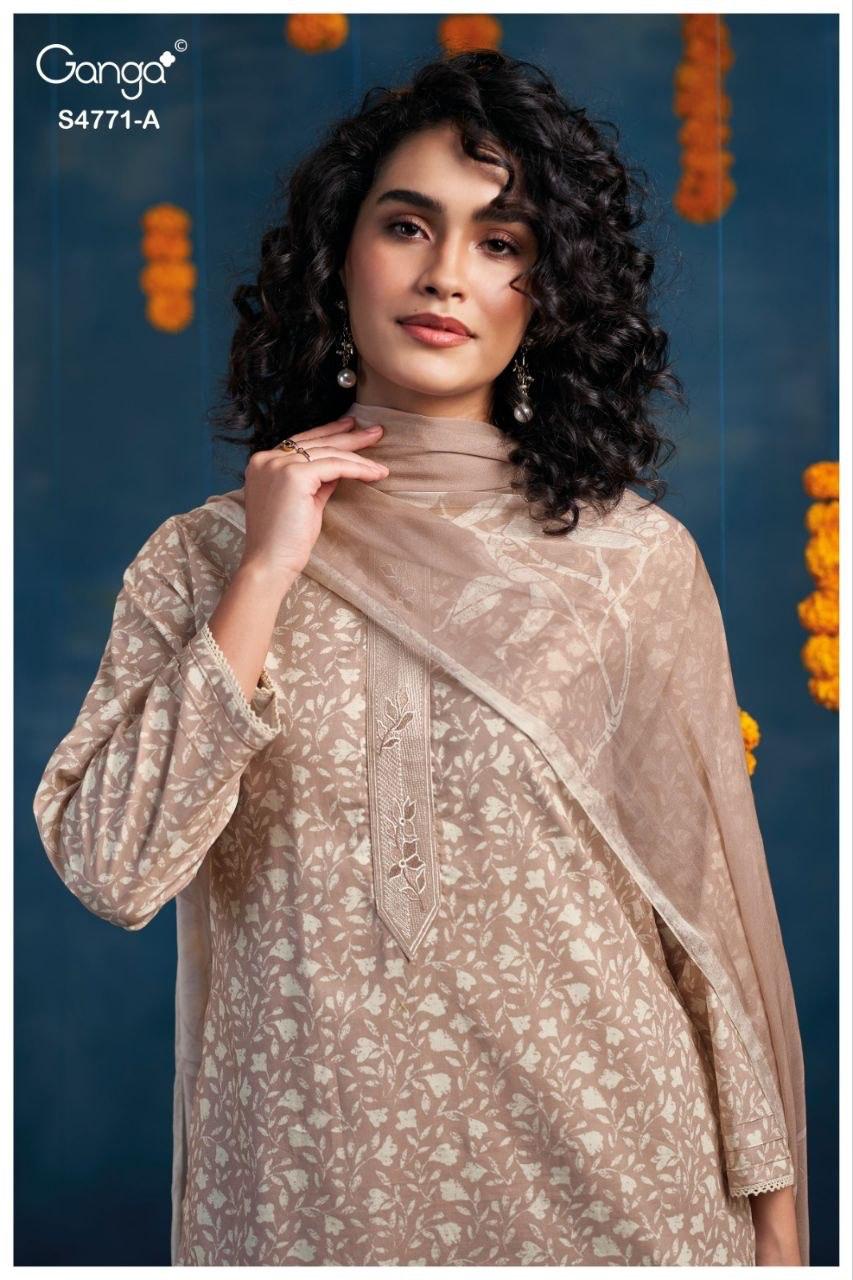 Czarina 4771 Ganga Cotton Plazzo Style Suits Supplier India