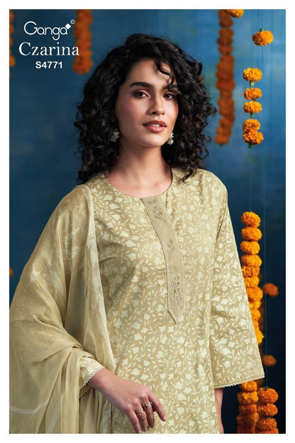 Czarina 4771 Ganga Cotton Plazzo Style Suits Supplier India