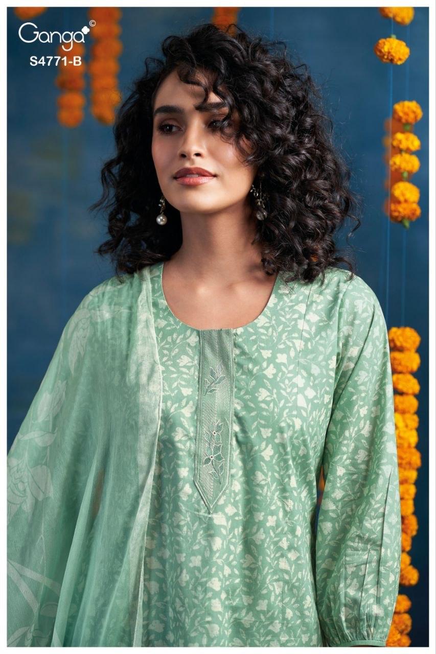 Czarina 4771 Ganga Cotton Plazzo Style Suits Supplier India