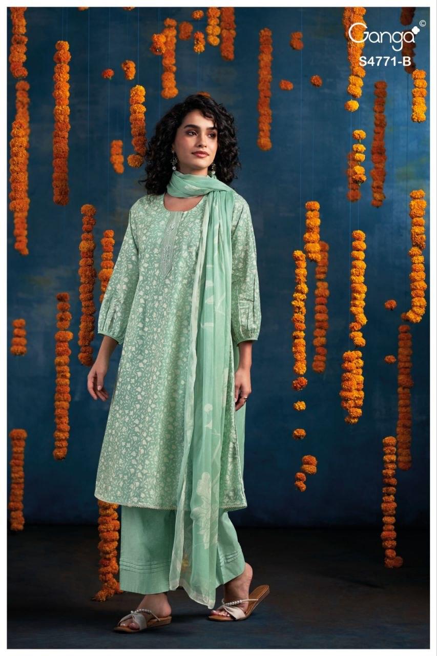 Czarina 4771 Ganga Cotton Plazzo Style Suits Supplier India