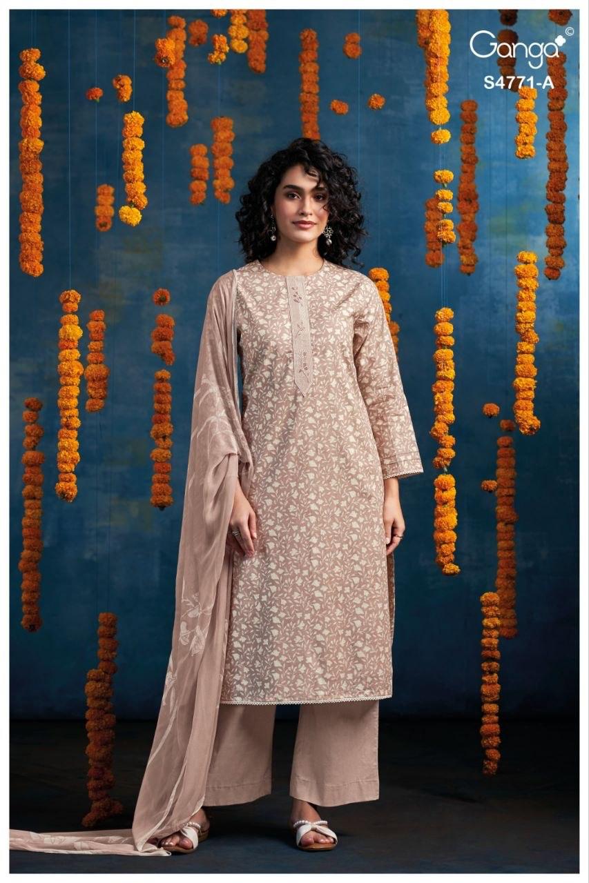 Czarina 4771 Ganga Cotton Plazzo Style Suits Supplier India