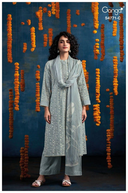 Czarina 4771 Ganga Cotton Plazzo Style Suits Supplier India
