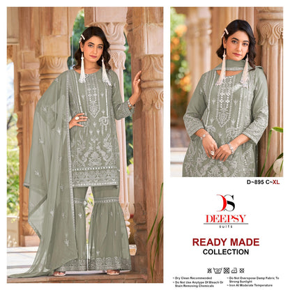 D-895 Abcd Deepsy Crinkle Chiffon Pakistani Readymade Suits Supplier India