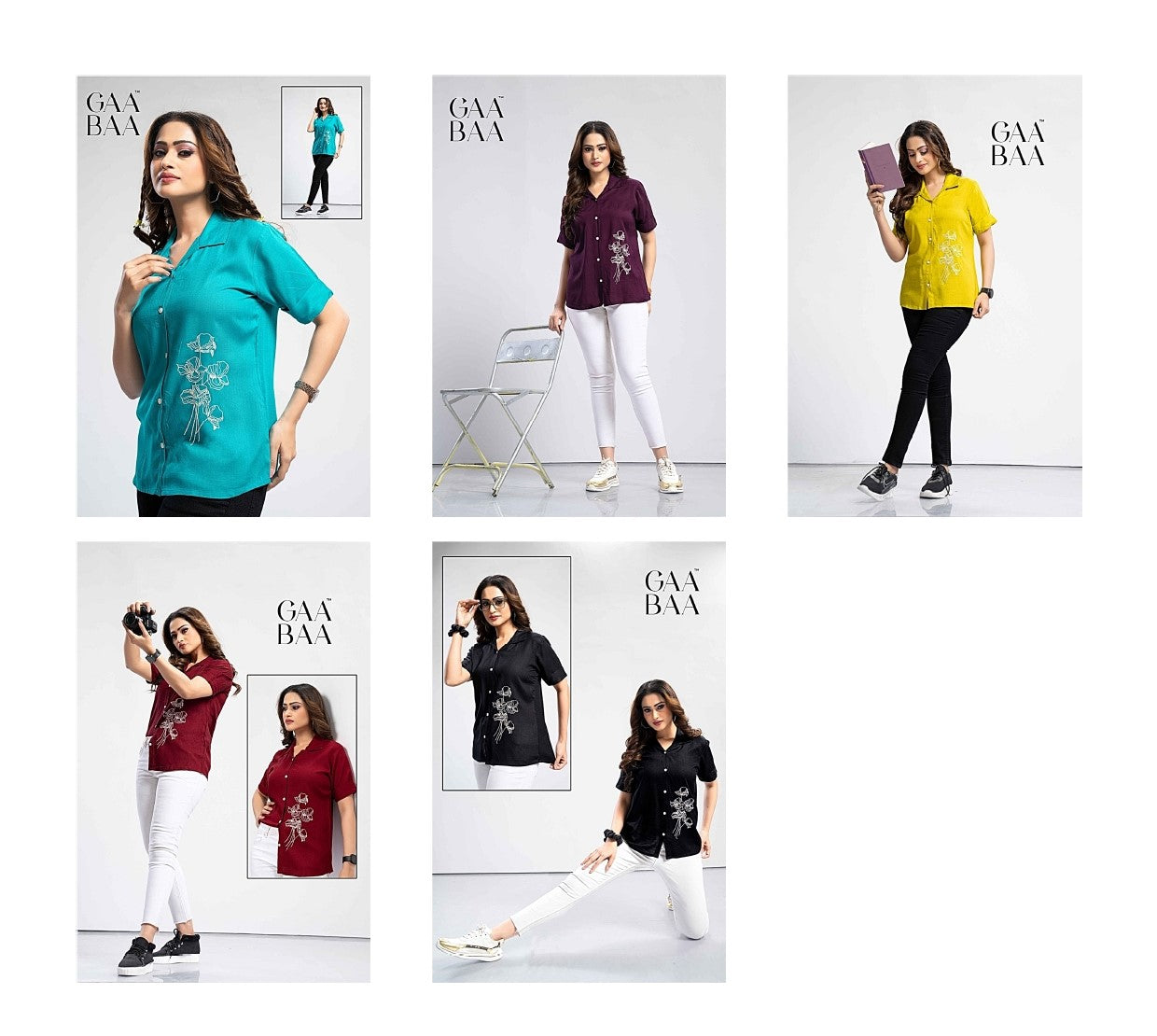 D.No-911 Gaabaa Rayon Slub Women Shirts Wholesale Price