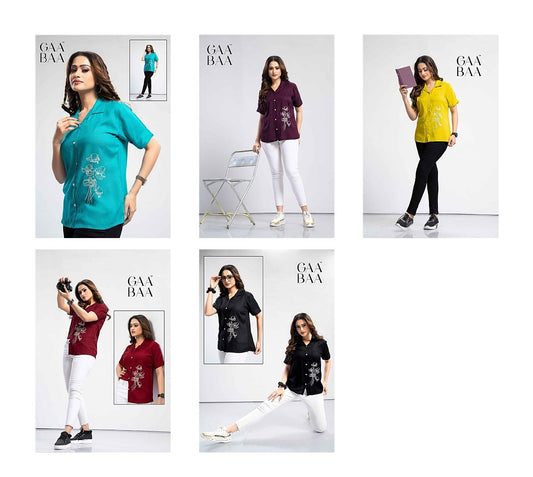 D.No-911 Gaabaa Rayon Slub Women Shirts Wholesale Price
