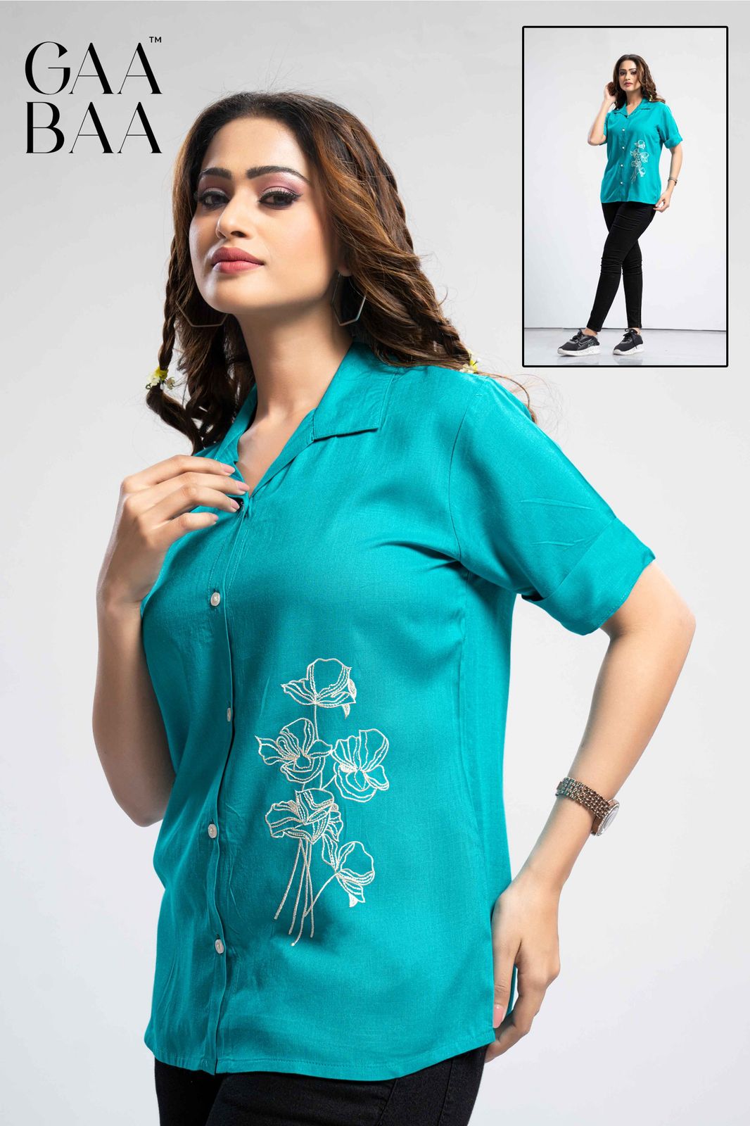 D.No-911 Gaabaa Rayon Slub Women Shirts Wholesale Price
