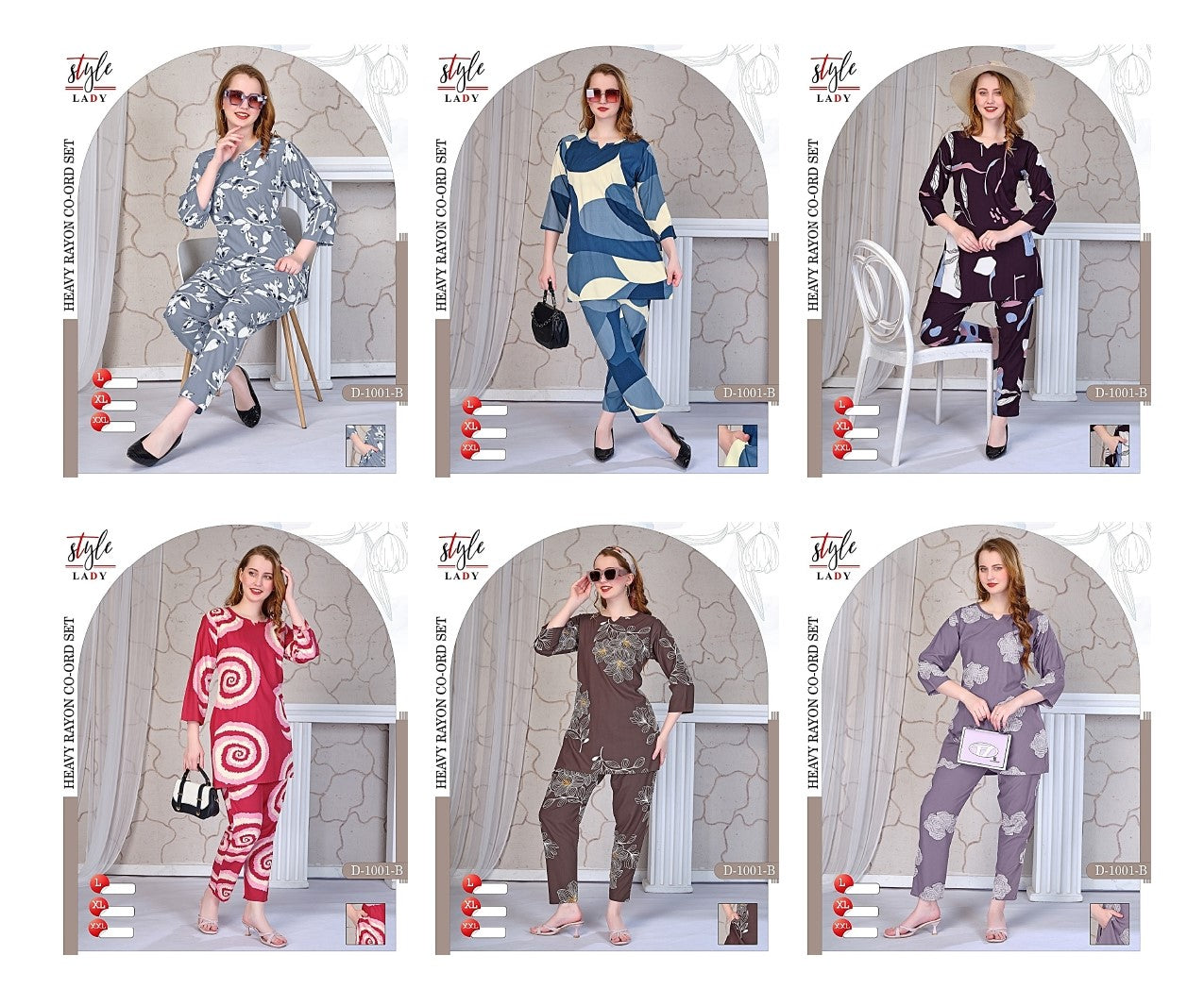 D 1001 B Ladys Rayon Co Ord Set Manufacturer India