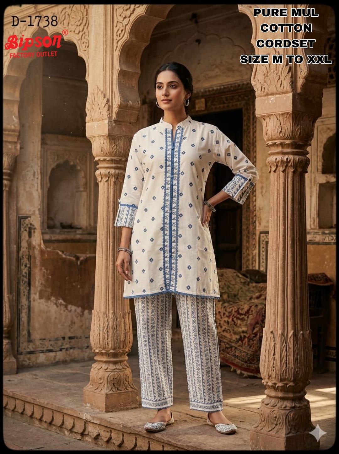 D 1738 Bipson Prints Cotton Co Ord Set Exporter India