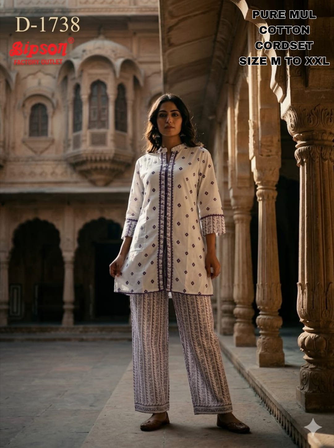 D 1738 Bipson Prints Cotton Co Ord Set Exporter India