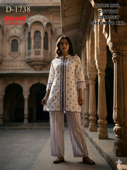 D 1738 Bipson Prints Cotton Co Ord Set Exporter India