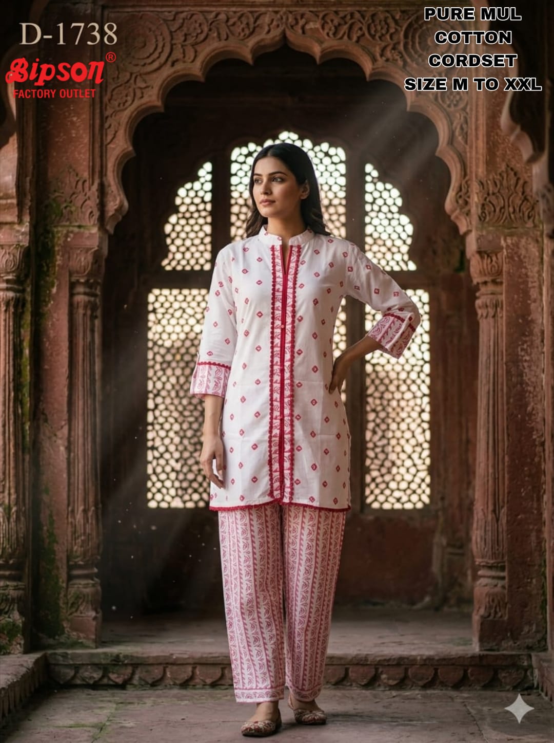 D 1738 Bipson Prints Cotton Co Ord Set Exporter India