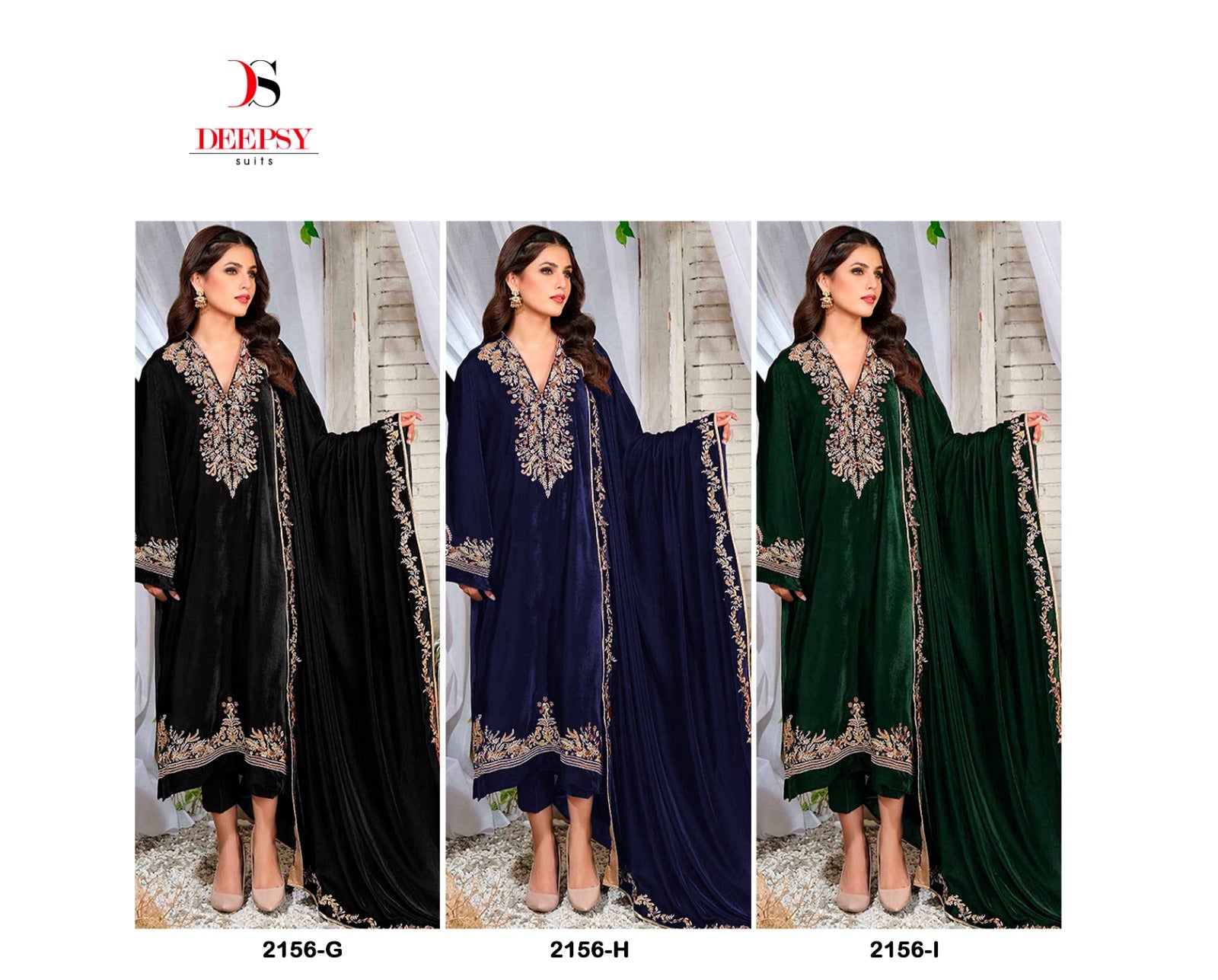 D 2156 Ghi Deepsy Velvet Suits Manufacturer Ahmedabad