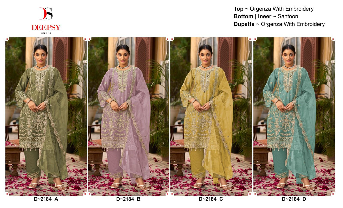 D 2184 Deepsy Organza Pakistani Salwar Suits Manufacturer