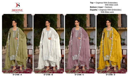 D 2186 Deepsy Organza Pakistani Salwar Suits Exporter India