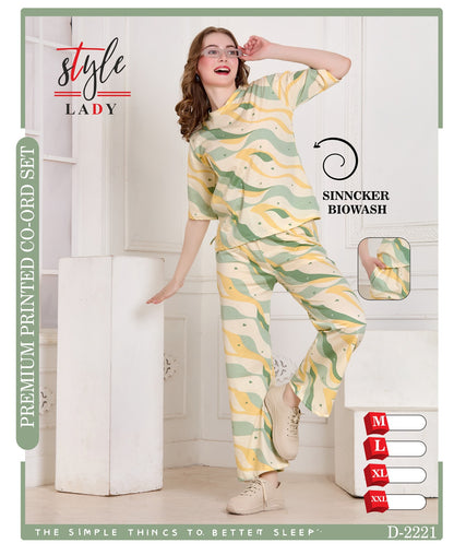 D 2221 Ladys Biowash Co Ord Set Supplier Ahmedabad