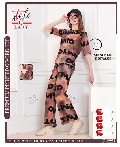 D 2221 Ladys Biowash Co Ord Set Supplier Ahmedabad